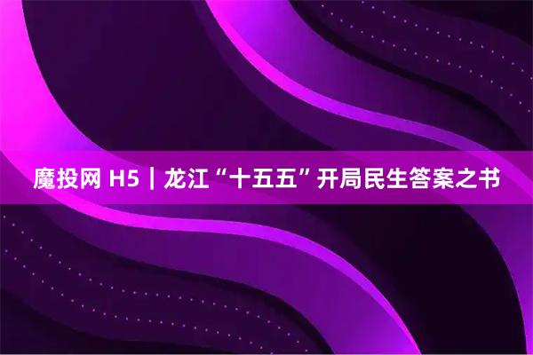 魔投网 H5｜龙江“十五五”开局民生答案之书