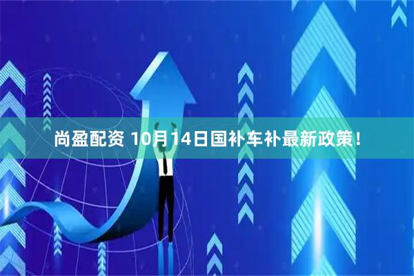 尚盈配资 10月14日国补车补最新政策！